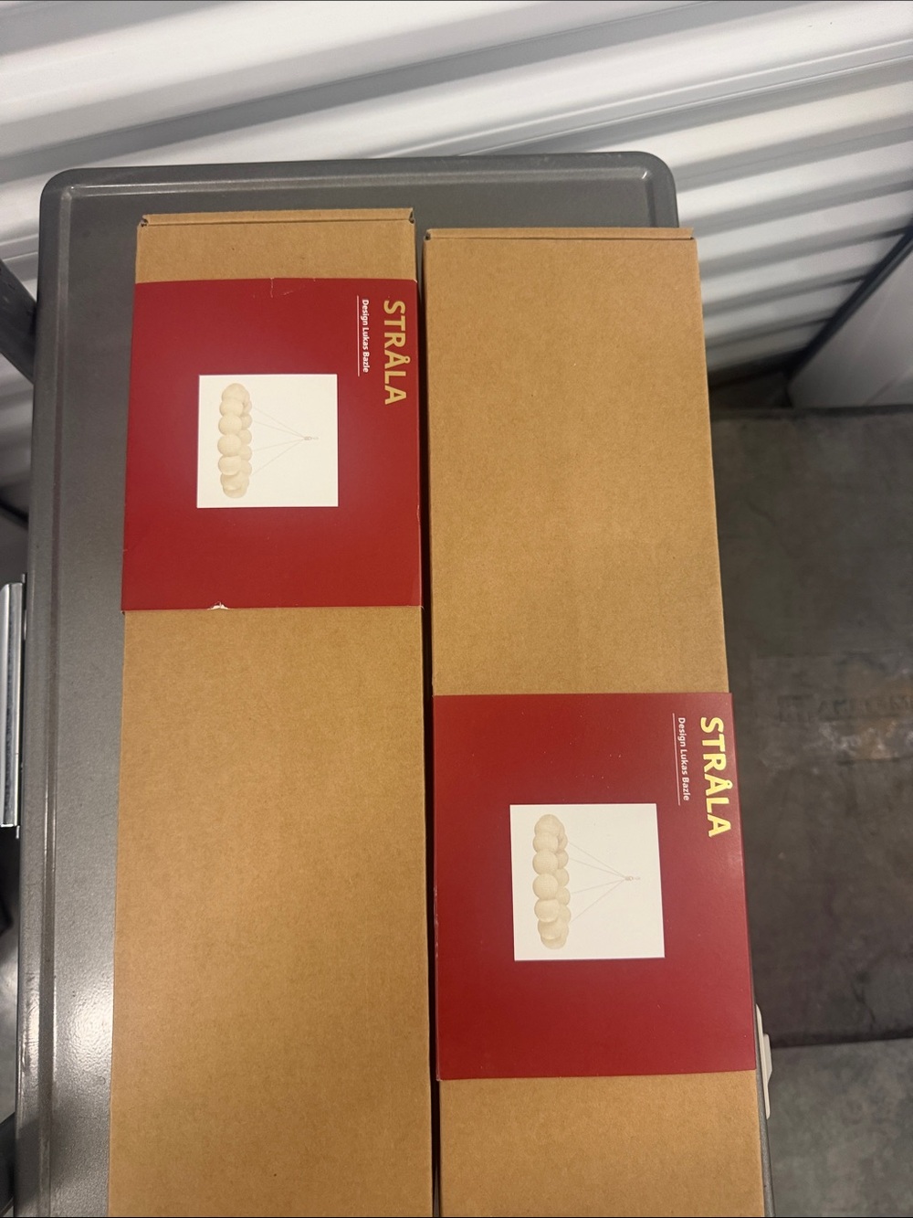 IKEA STRALA Brown and Red Packaging Lantern Boxes Christmas